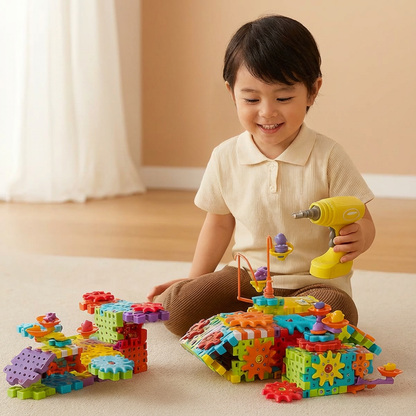 モンテッソーリ 3D 歯車＆パズルブロック