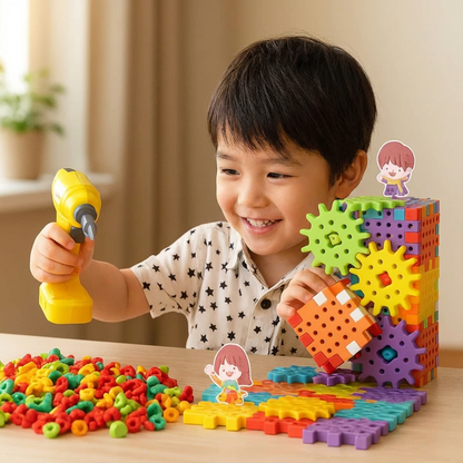モンテッソーリ 3D 歯車＆パズルブロック