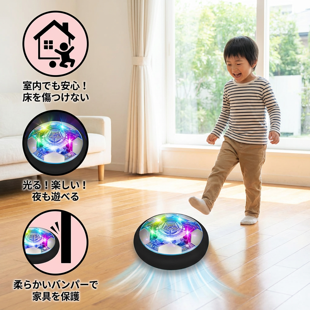 浮遊するエアクッションボール