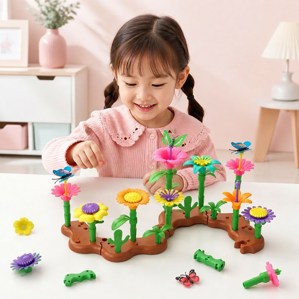 子ども用フラワーガーデン組み立ておもちゃ – 小さなガーデナーのための創造的な植栽＆学習プレイセット