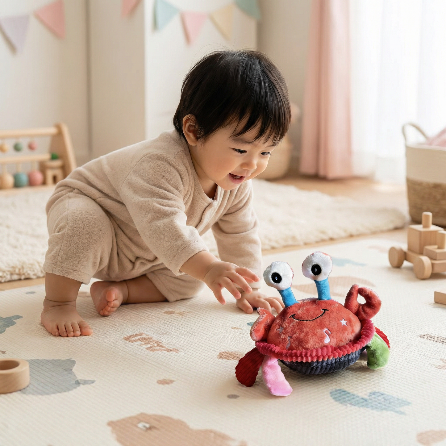 音声機能付きインタラクティブ音楽カニ – 動いて学べる赤ちゃん用知育おもちゃ