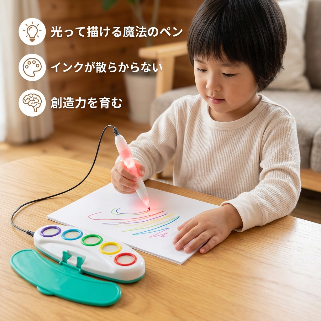 Magic Light Drawing Pen for Kids – クリエイティブLEDアートおもちゃ 音楽と光の効果付き