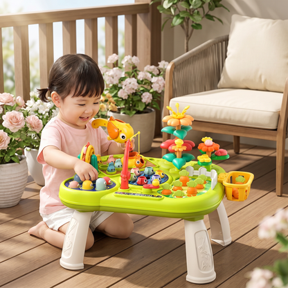 複数の遊びステーション付き・子ども用多機能アクティビティテーブル