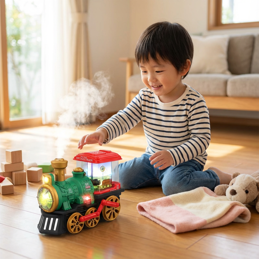 インテリジェントな子供用蒸気機関車（本物の蒸気付き）