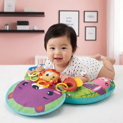 赤ちゃん用トレーニング枕（うつ伏せ練習用）とプレイアーチ – 感覚発達と早期成長をサポート